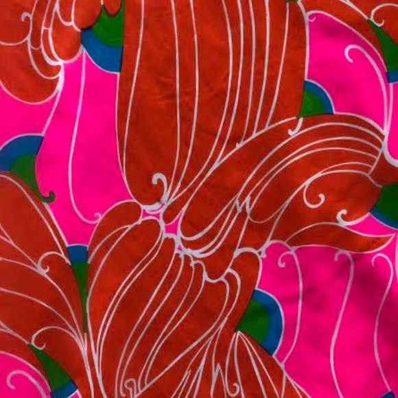 Vibrant 1960 Long Sleeved Retro Maxi Dress - Picture 3 of 4